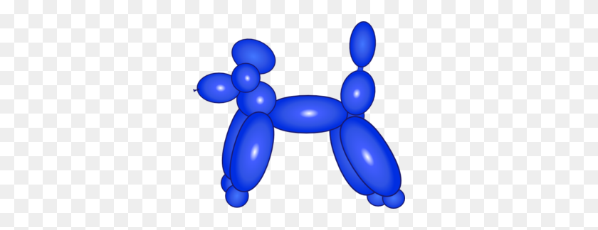 298x264 Balloon Dog Blue Clip Art - Free Poodle Clipart