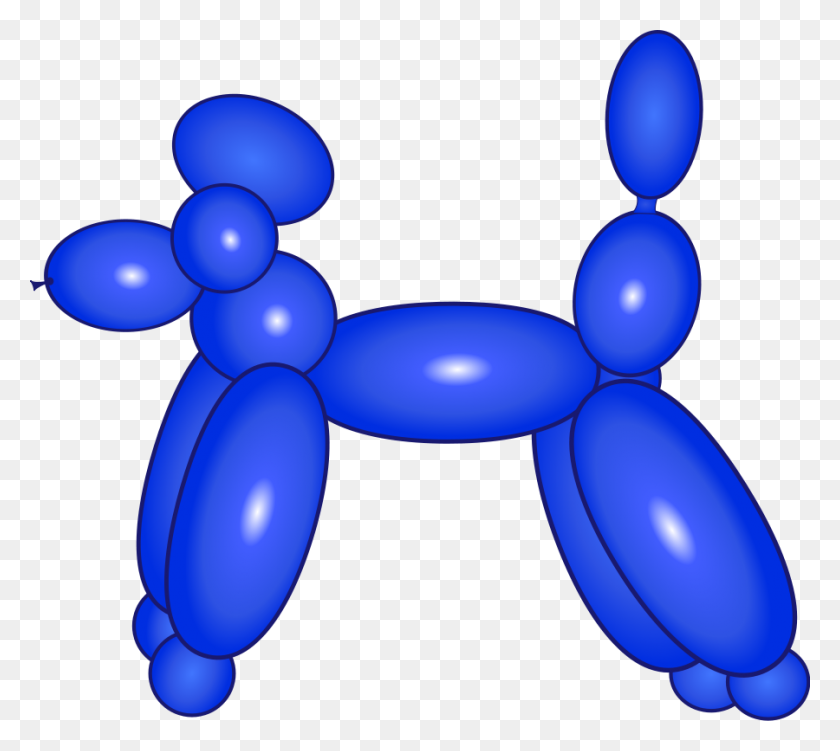 900x798 Balloon Dog Blue Png Large Size - Dog Bed Clipart