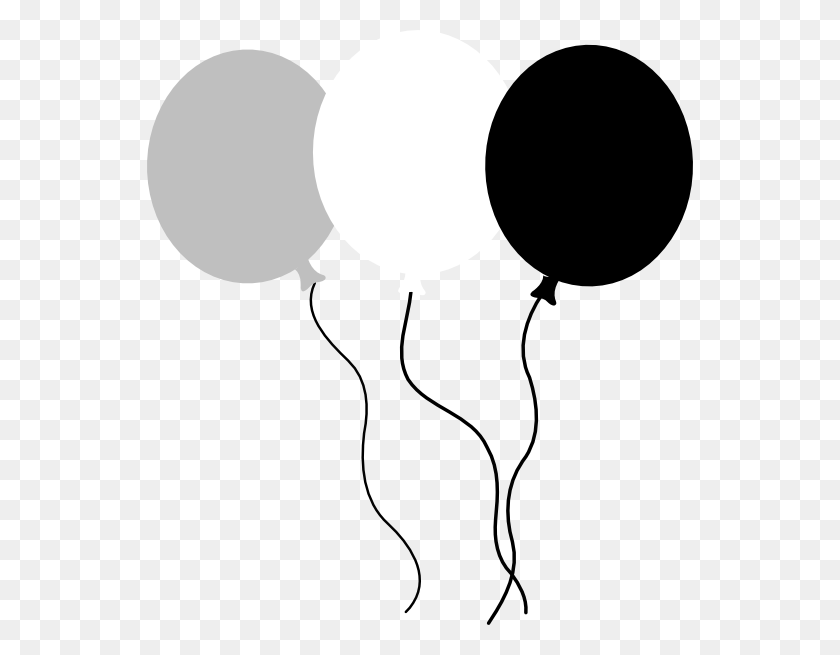 546x595 Balloon Trio Clip Art - Stethoscope Clipart Black And White