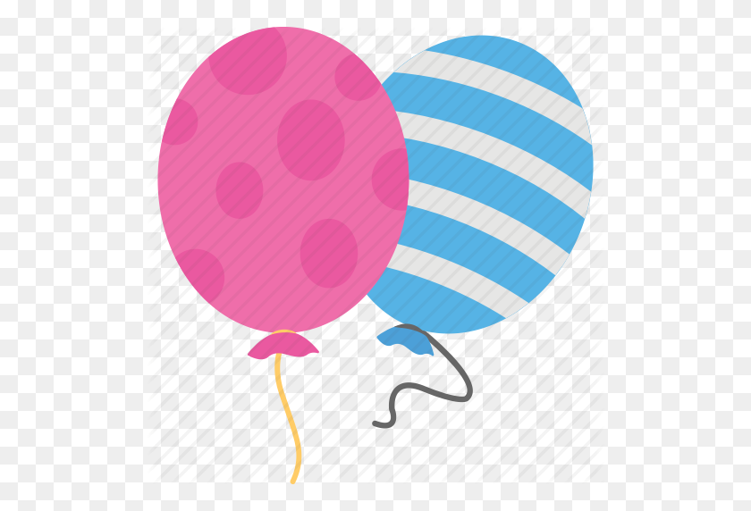 512x512 Balloons, Blue Balloon, Celebration, Decoration, Pink Balloon Icon - Pink Balloons PNG