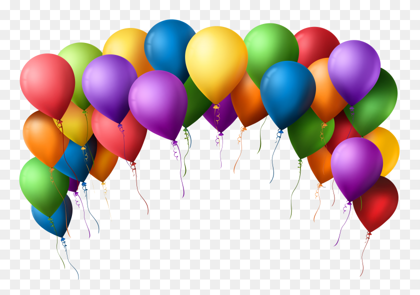 7000x4766 Balloons Clip Art - Colorful Banner Clipart