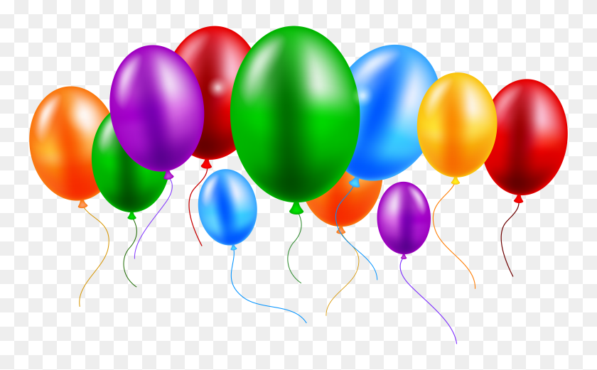 8000x4729 Balloons Colorful Png Clip Art - Silver Balloons PNG