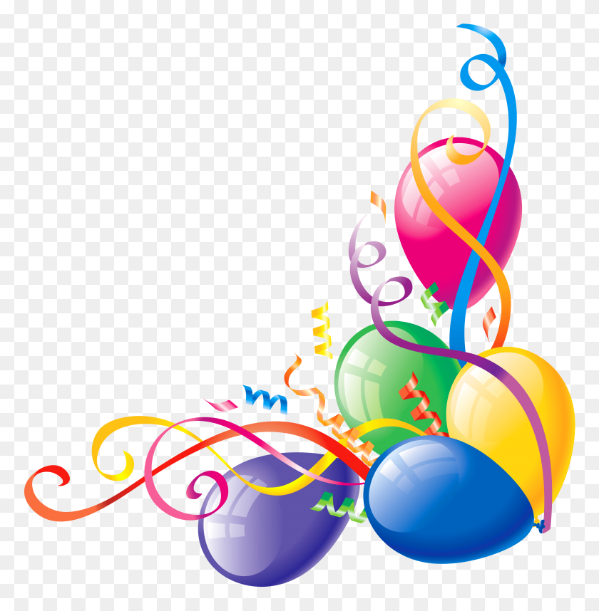 5500x5631 Balloons Png Clipart - Easter Border PNG