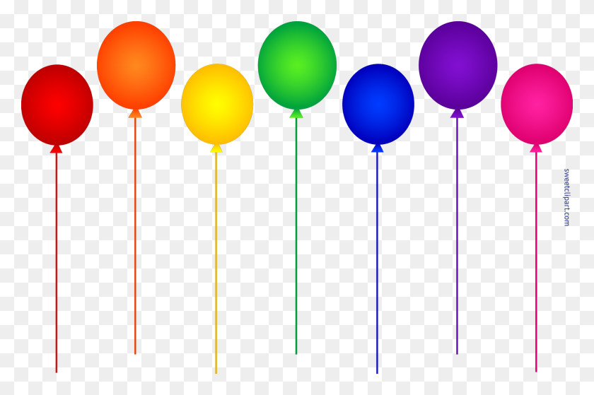 4485x2873 Balloons Seven Rainbow Colors Clip Art - Rainbow Clipart