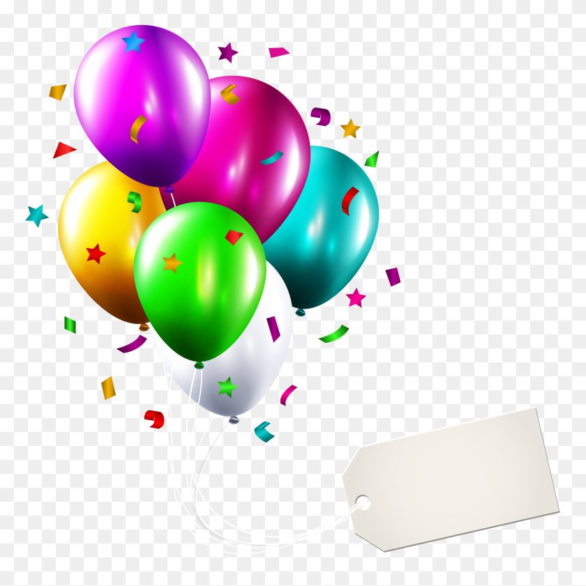 5986x6000 Balloons With Empty Tag Png Clip Art - Playing Tag Clipart