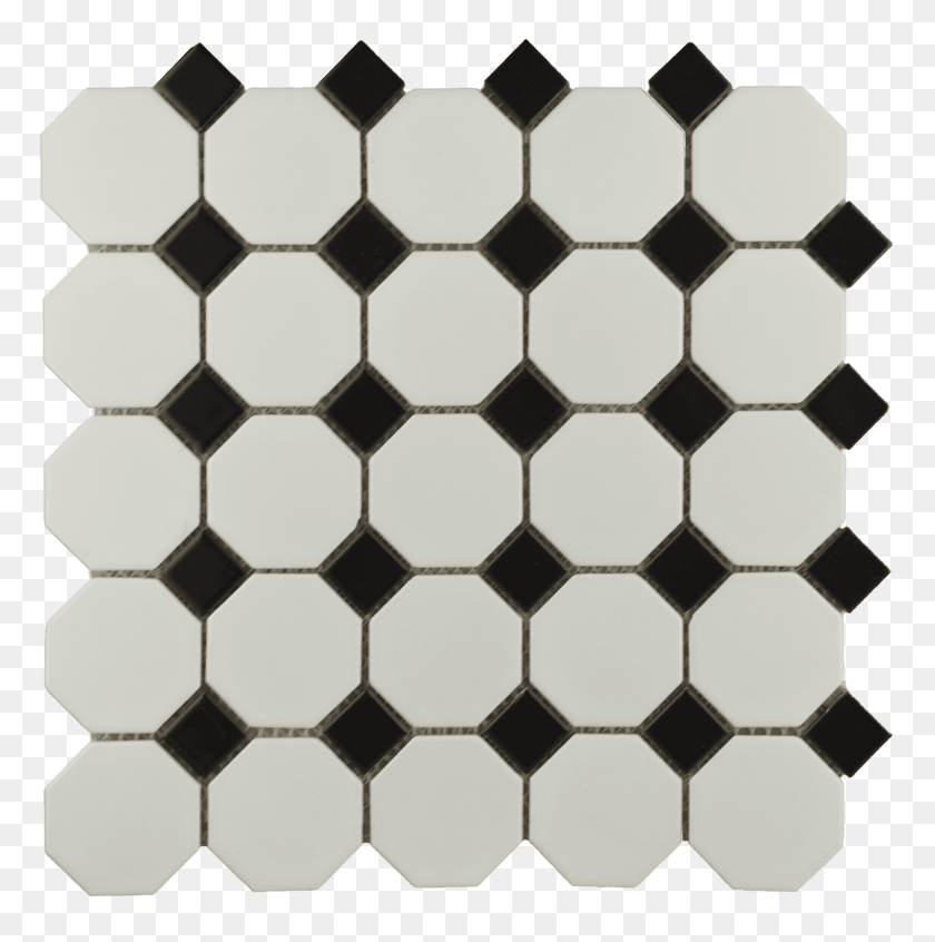 1600x1613 Bally Octagon Mosaico Blanco Negro - Mosaico Png