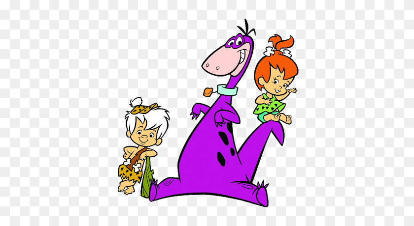 400x400 Bam Bam Rubble And Pebbles Flintstone With Dino - Pebbles PNG