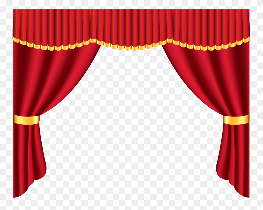 4964x3901 Bampf Curtainly Curtains, Red Curtains - Театральная Сцена Клипарт