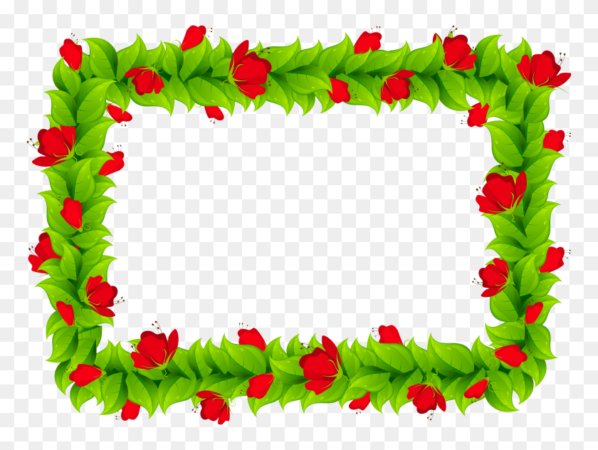 6307x4628 Bampf Flowery Clipart - Plant Border Clipart