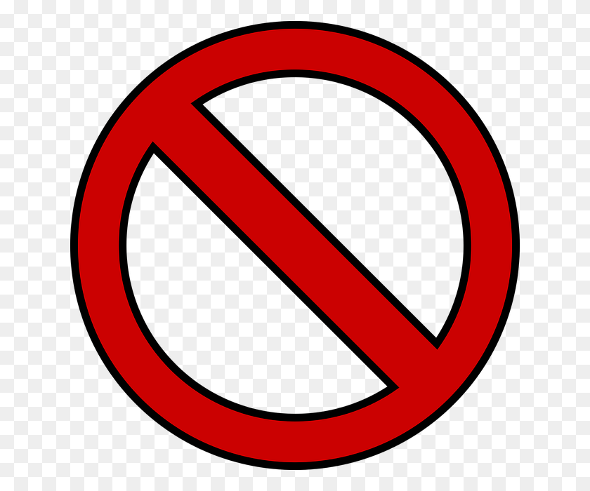 640x640 Ban - Red Circle With Line PNG