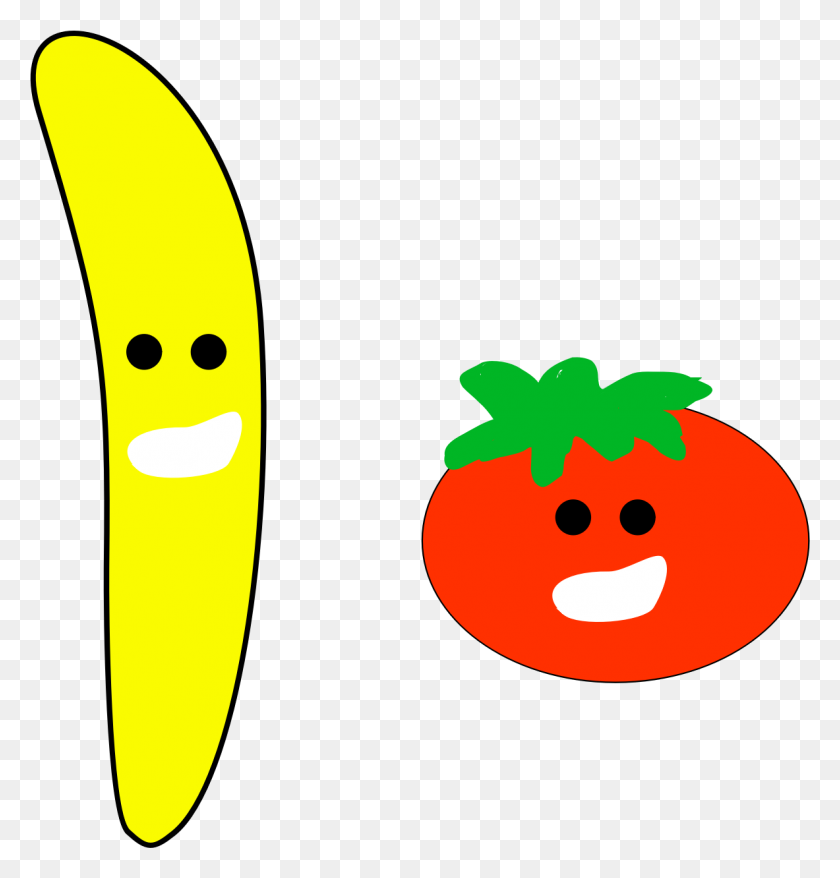 1183x1241 Banana And Tomato Icons Png - Rotten Banana Clipart