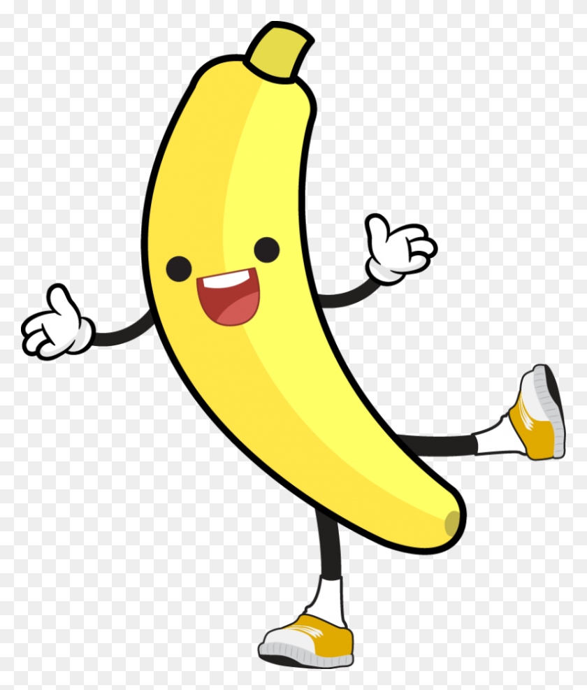 830x987 Banana Cartoon Picture Group With Items - Pillow Fight Clipart