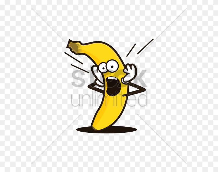 600x600 Banana Character Screaming Vector Image - Screaming PNG
