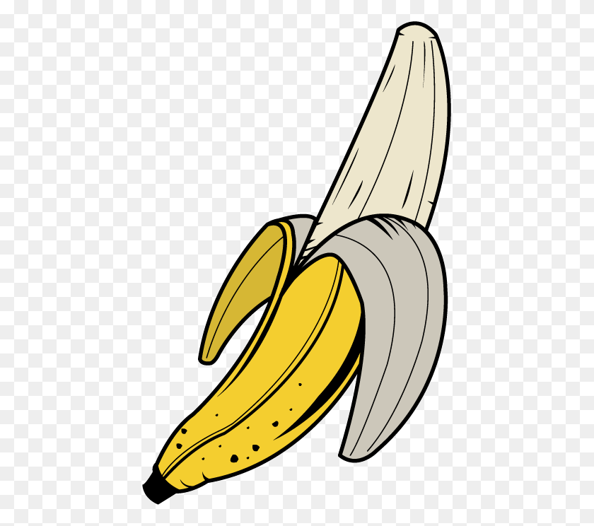 437x684 Банановый Клипарт - Банановое Дерево, Черно-Белый Клипарт