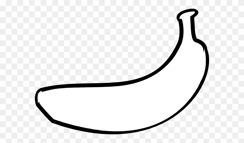 600x435 Banana Outline Clip Art - Banana Clipart Black And White