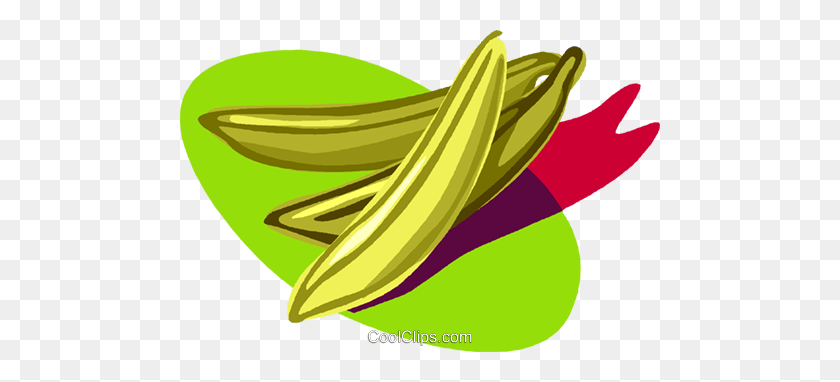 480x322 Bananas, Fruit Royalty Free Vector Clip Art Illustration - Okra Clipart