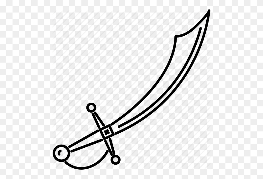 Bandit, Crime, Pirate, Saber, Seafaring, Sword Icon - Sword Vector PNG