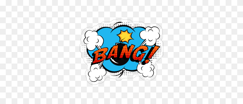 300x300 Bang Comic Sticker - Bang PNG
