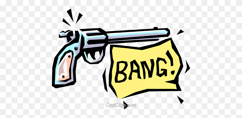 480x351 Bang! Royalty Free Vector Clip Art Illustration - Firearm Clipart