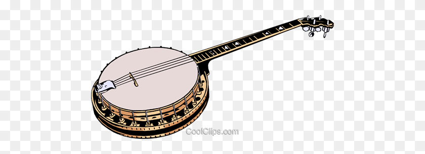 480x246 Banjo Royalty Free Vector Clipart Illustration - Banjo Clipart