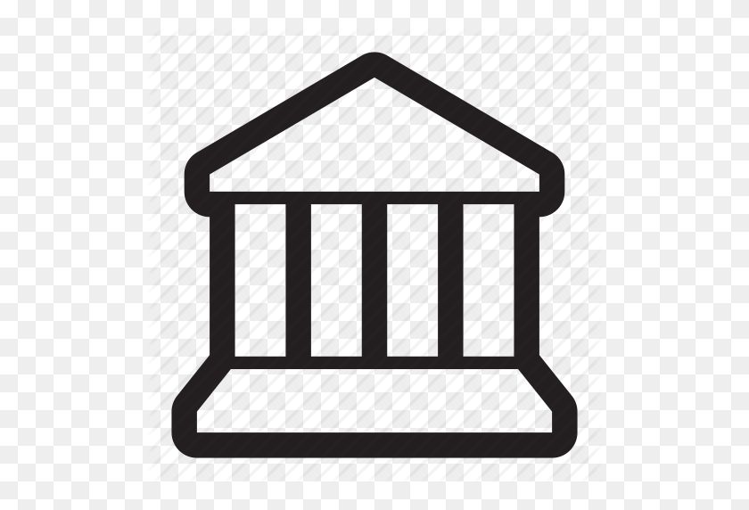 512x512 Banco, Edificio, Columnas, Corte, Dinero, Museo, Pilares, Icono Simple - Pilares Png