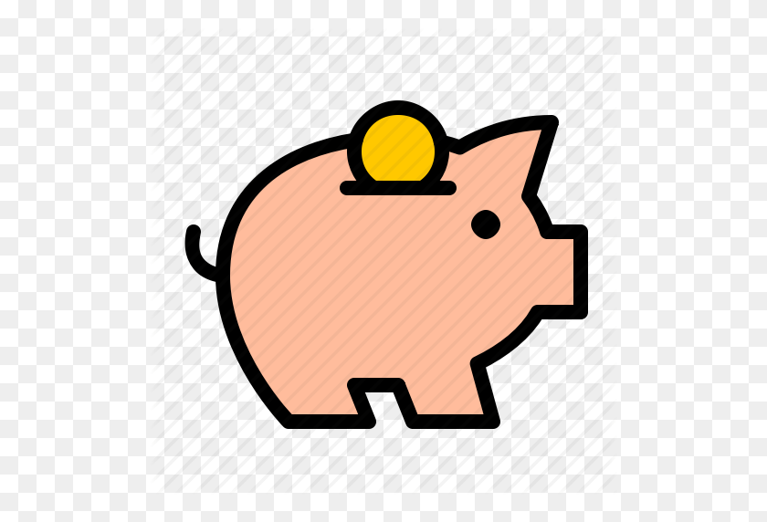 512x512 Банк, Наличные, Монета, Финансы, Деньги, Значок Свиньи - Пиксельная Монета Png