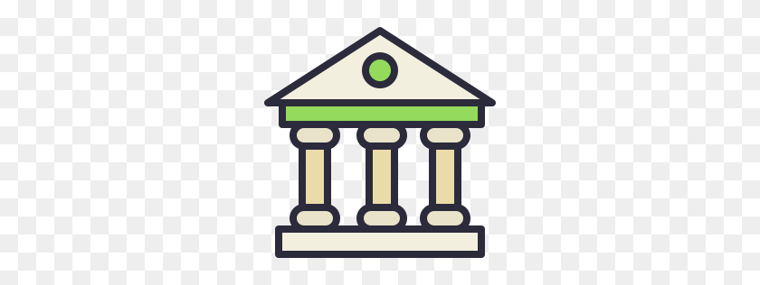 256x256 Bank Icon Outline Filled - Bank Icon PNG