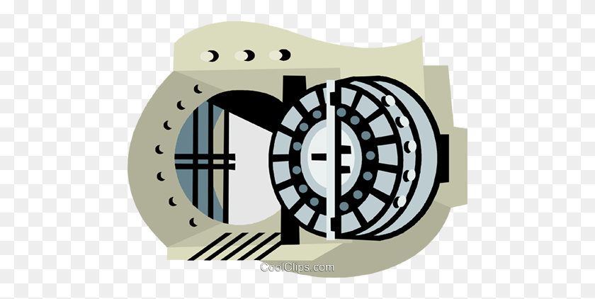 480x362 Bank Vault Royalty Free Vector Clip Art Illustration - Vault Clipart