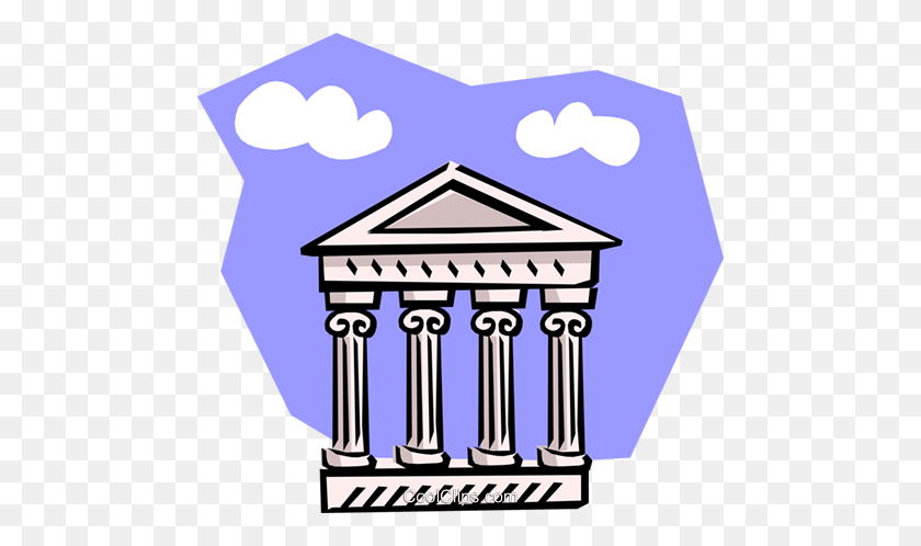 480x438 Banking Symbol Royalty Free Vector Clip Art Illustration - Greek Temple Clipart
