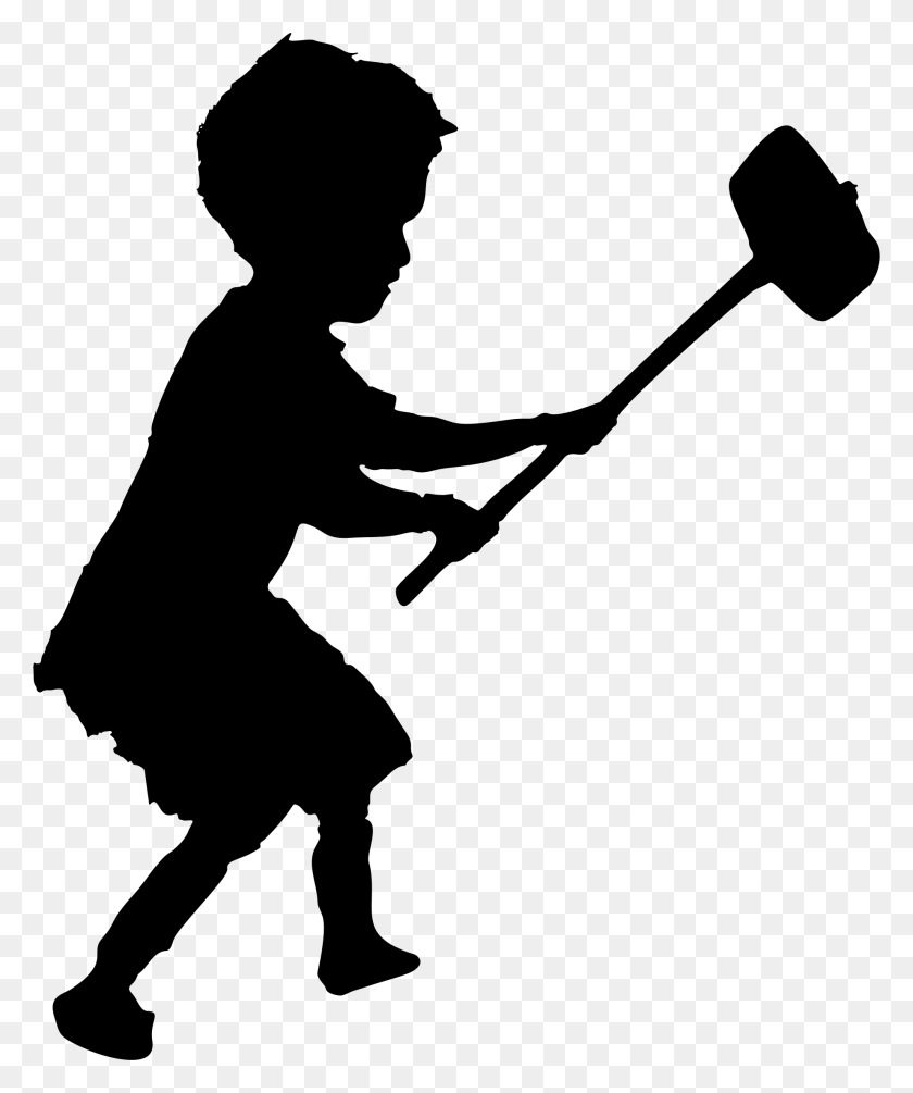 1844x2236 Banksy Child Sledgehammer Silhouette Icons Png - Sledgehammer PNG
