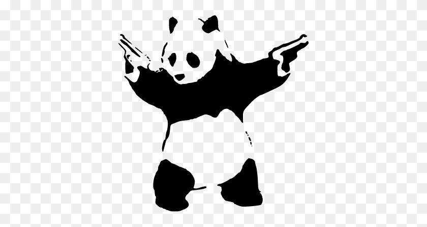 375x386 Banksy Panda Etiqueta Engomada Del Ordenador Portátil - Banksy Png