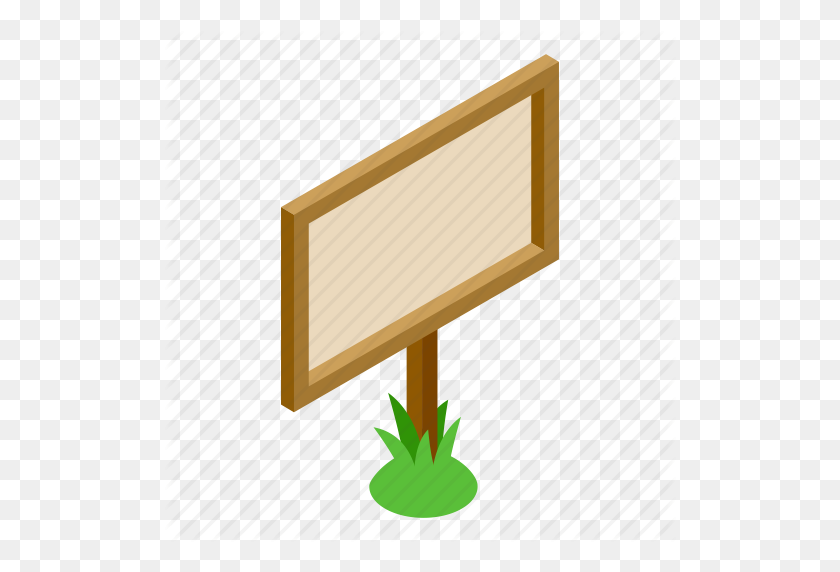 512x512 Banner, Blank, Grass, Isometric, Signboard, Signpost, Wood Icon - Blank Banner PNG
