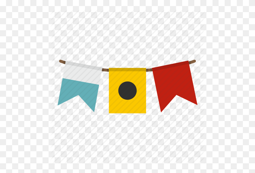 512x512 Banner, Element, Event, Flag, Garland, Party, Pennant Icon - Pennant Banner PNG