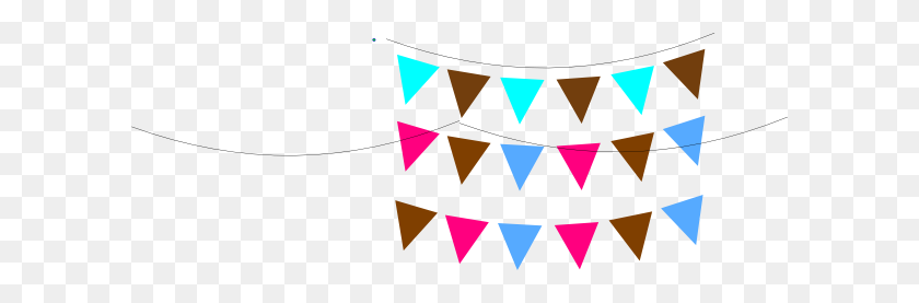 600x217 Banner Flag Clip Arts Download - Triangle Banner Clipart