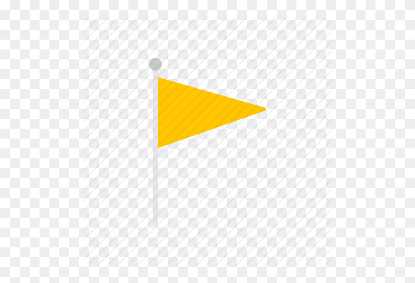 512x512 Banner, Flag, Notification, Yellow Flag Icon - Triangle Banner PNG