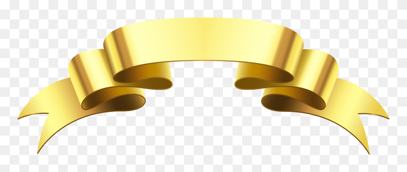 8000x3029 Banner Gold Png Clip - Gold Banner Clipart
