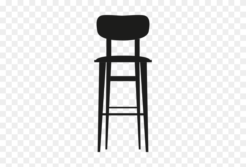 512x512 Bar Stool With Backrest Flat Icon - Stool PNG