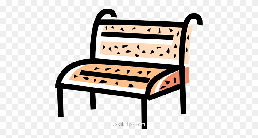 480x391 Bar Stools And Benches Royalty Free Vector Clip Art Illustration - Bench Clipart