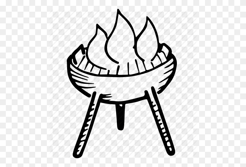 512x512 Barbecue, Bbq, Fire, Fireplace, Flame, Grill, Picnic Icon - Bbq Picnic Table Clipart