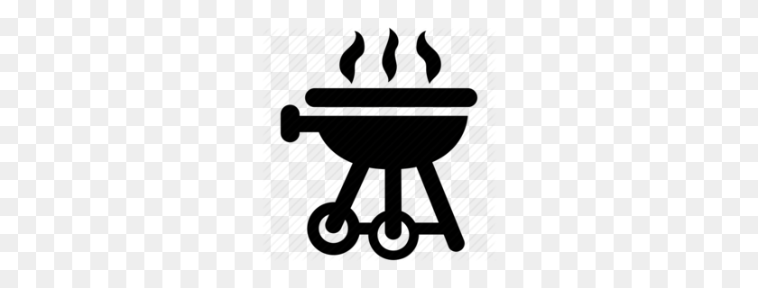 260x260 Barbecue Black And White Clipart - Bbq Food Clipart