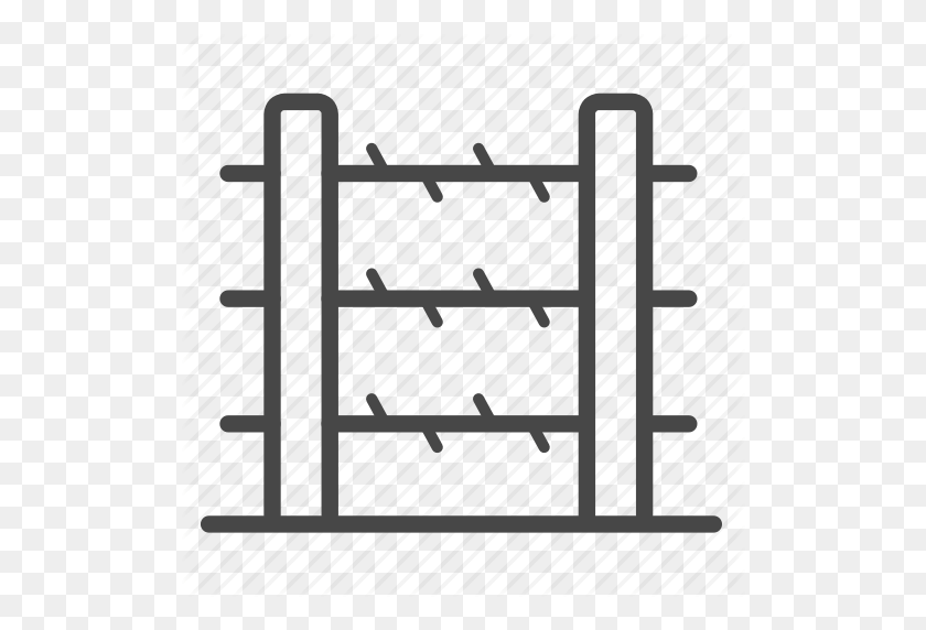 512x512 Barbed Wire, Barrier, Fence, Picket, Protect, Wall Icon - Barbed Wire Fence PNG