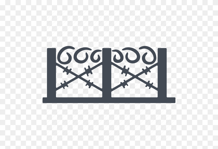 512x512 Barbed Wire, Border, Deportation, Fencing Icon - Barbed Wire Fence PNG
