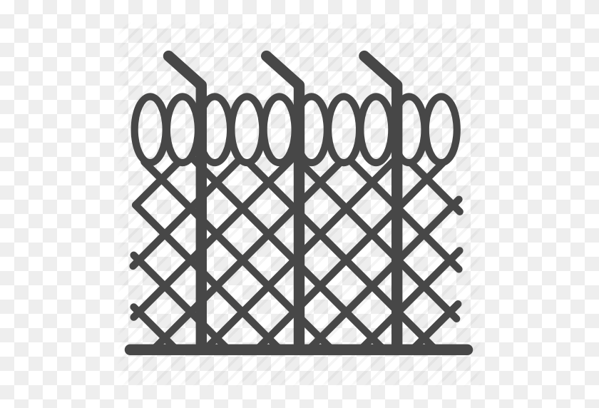 512x512 Колючая Проволока, Забор, Тюрьма, Пикет, Защита, Значок Стены - Проволочный Забор Png