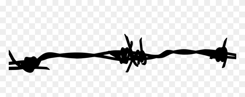 1000x352 Barbed Wire Silhouette Vector Download - Barbed Wire Clipart