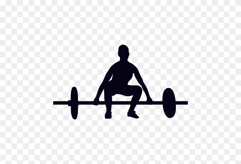 512x512 Barbell Lift Preparation Crossfit Silhouette - Barbell PNG