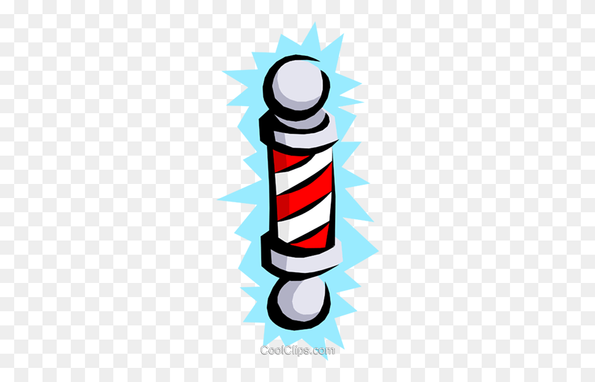 230x480 Barber Pole Royalty Free Vector Clipart Illustration - Peluquero Png