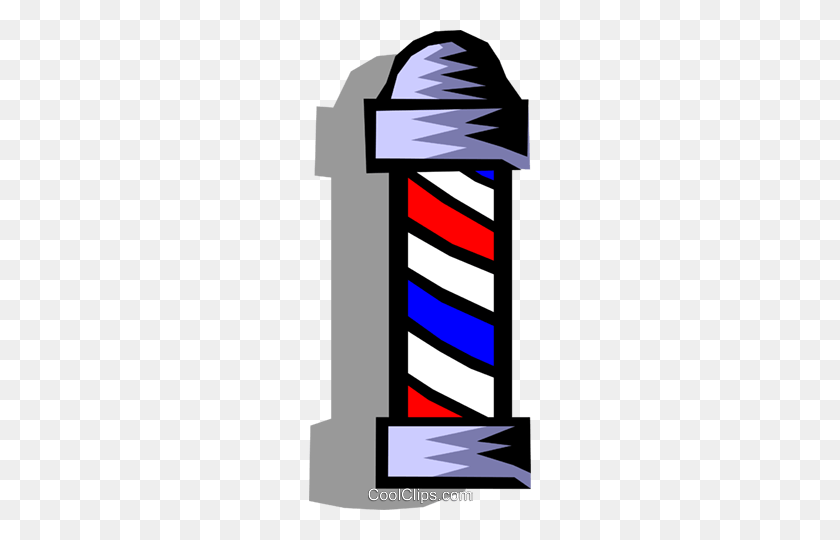 222x480 Barber Pole Royalty Free Vector Clipart Illustration - Barber Pole Png