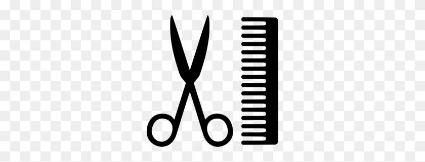 260x261 Barber Shop Scissors Clipart - Comb Clipart
