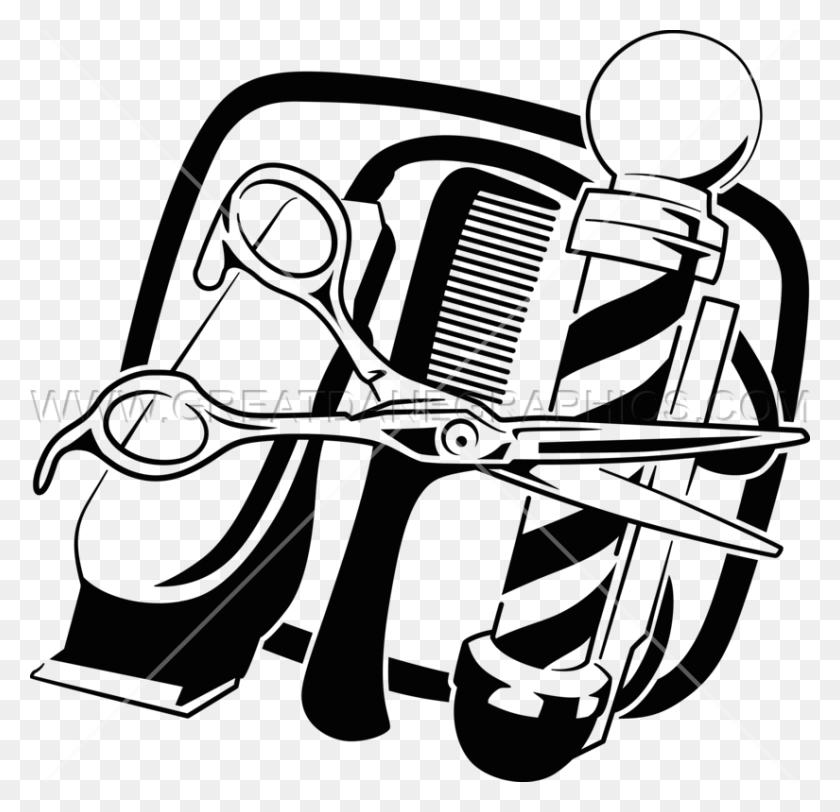 825x796 Barber Tools Production Ready Artwork For T Shirt Printing - Tool Belt Clipart