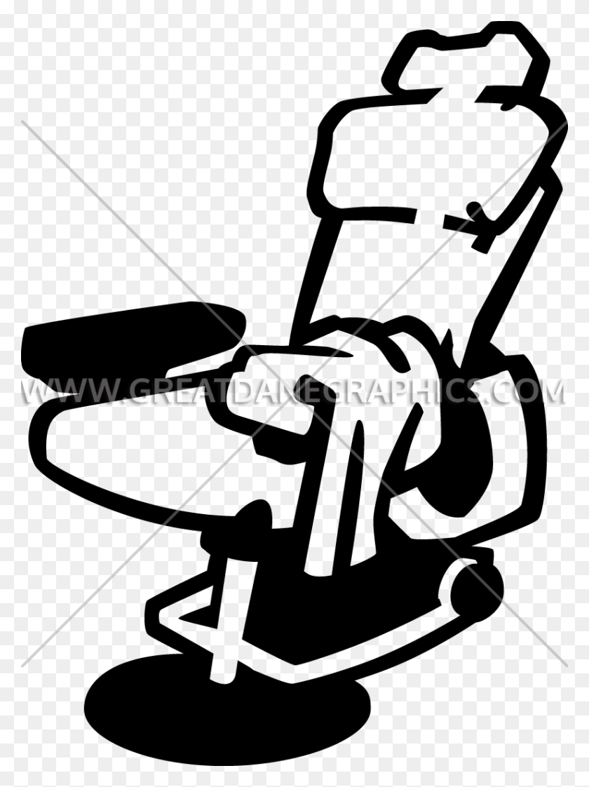 825x1124 Barbers Chair Production Ready Artwork For T Shirt Printing - Barber Clipart Black And White